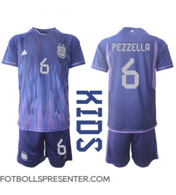 Argentina German Pezzella #6 Bortatröja Barn VM 2022 Kortärmad (+ korta byxor)